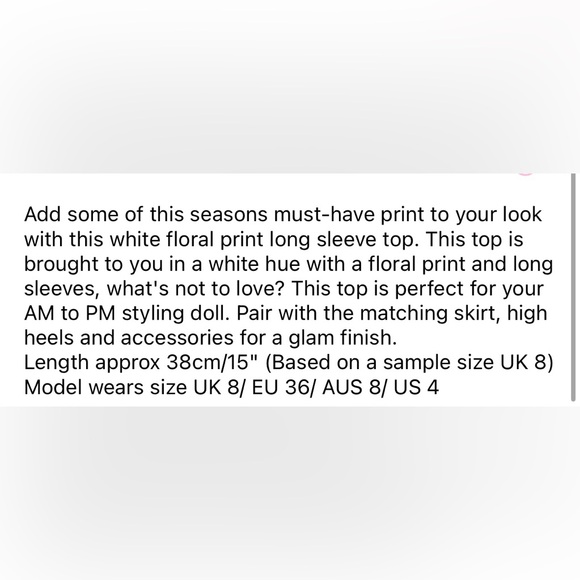 White floral print set - Picture 10 of 10